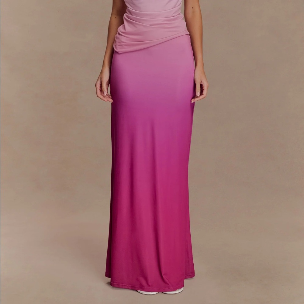 meshki pink ombre slinky skirt